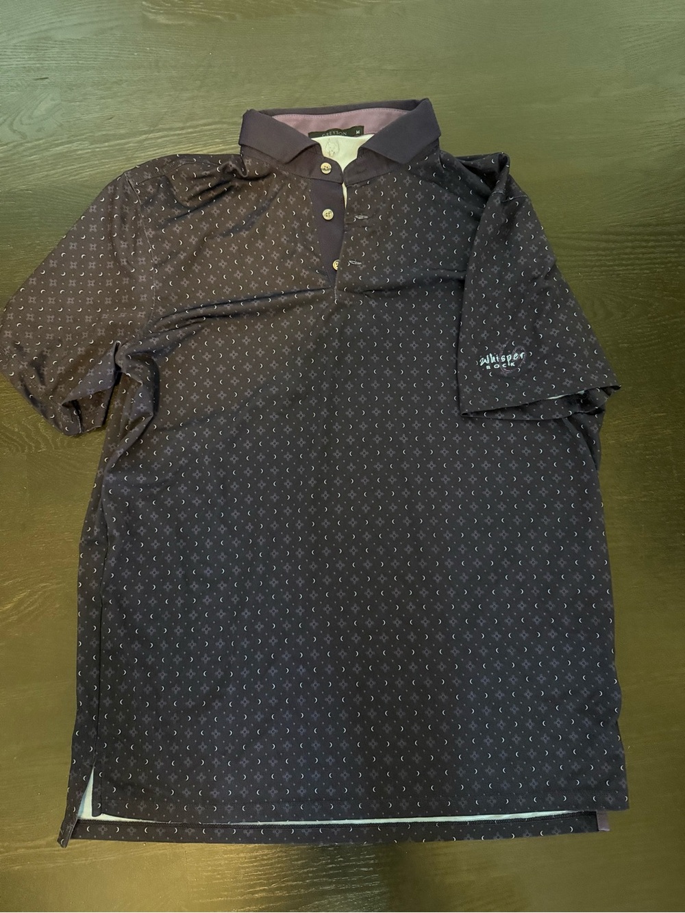 Greyson Medium Men’s Polo All over Print Whisper Rocks Logo